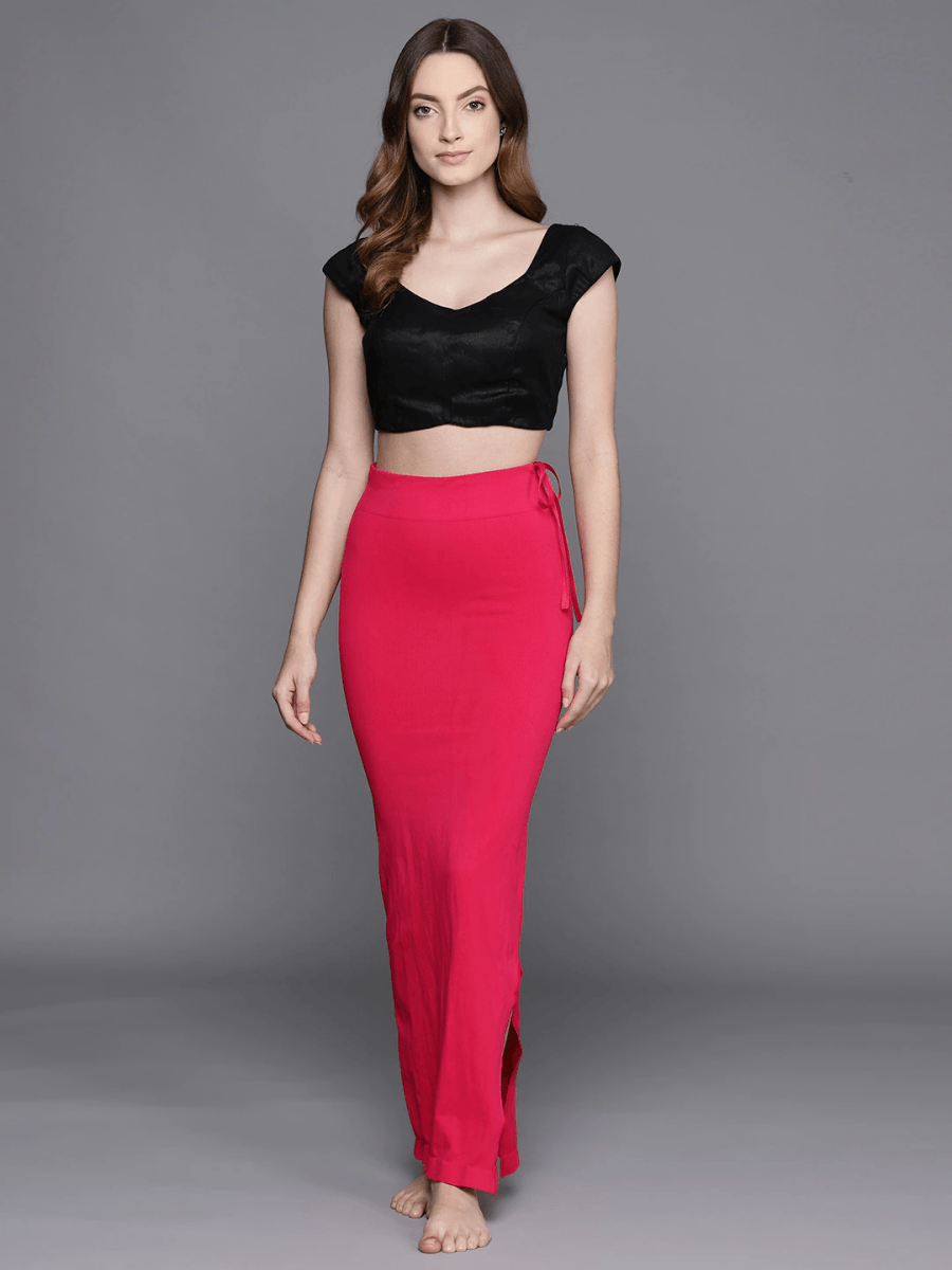 SALE WOMEN PINK SOLID SAREE SHAPEWEAR - Inddus.com