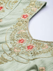 Sea Green Embroidered Partywear Lehenga Choli - inddus-us