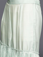 Sea Green Silk Blend Printed Sharara Suit - inddus-us