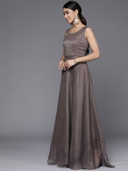 Shimmer Ethnic Gown With Jacket - Inddus.com