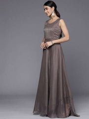 Shimmer Ethnic Gown With Jacket - Inddus.com