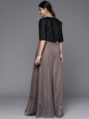Shimmer Ethnic Gown With Jacket - Inddus.com