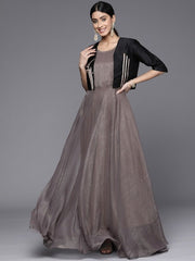 Shimmer Ethnic Gown With Jacket - Inddus.com