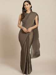 Silk Blend Olive Traditional Saree - inddus-us