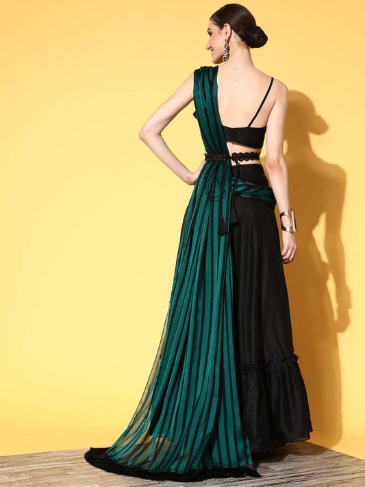 Striped Saree - Inddus.com