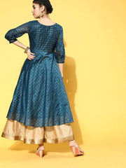 Teal Party wear Kurta - Inddus.com