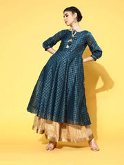 Teal Party wear Kurta - Inddus.com