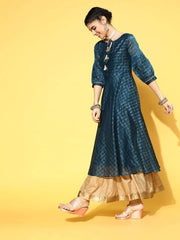 Teal Party wear Kurta - Inddus.com