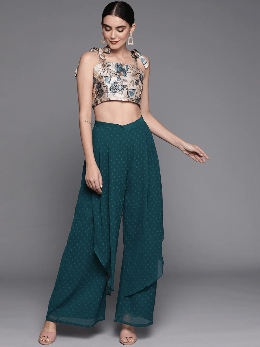 Teal Satin Co-Ords - Inddus.com