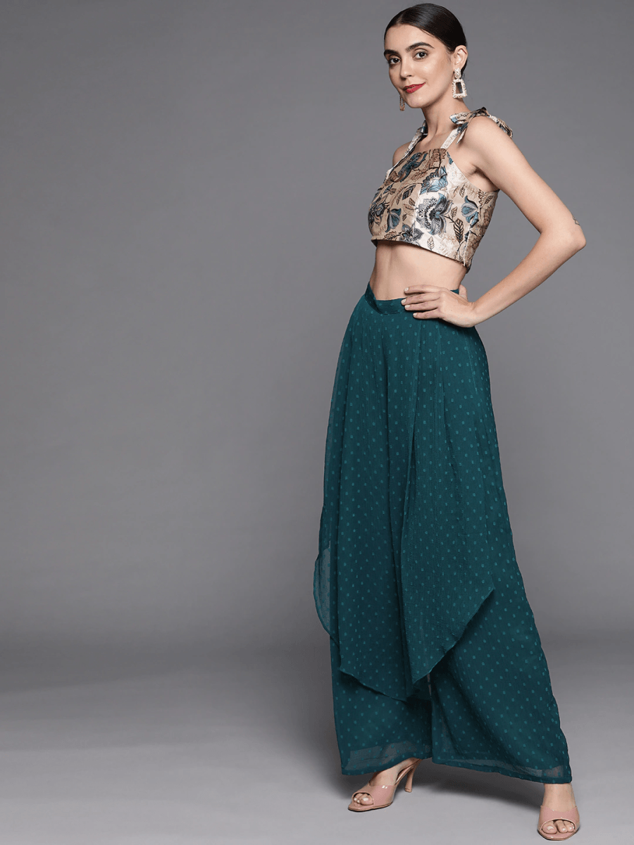 Teal Satin Co-Ords - Inddus.com