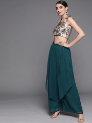 Teal Satin Co-Ords - Inddus.com