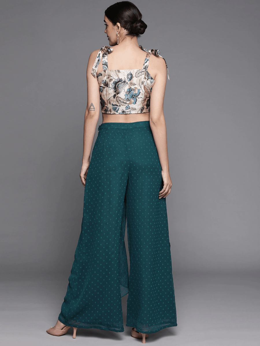 Teal Satin Co-Ords - Inddus.com