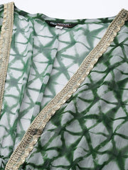 Tie and Dye Layered Plus Size Maxi Dress with Jacket - Inddus.com