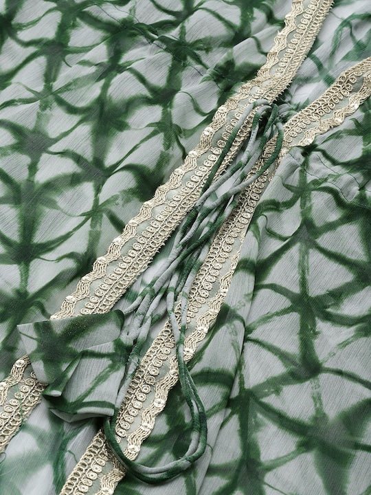 Tie and Dye Layered Plus Size Maxi Dress with Jacket - Inddus.com