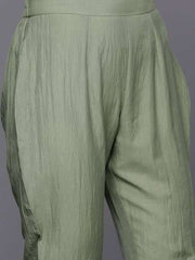 Tribal Embroidered Pleated Thread Work Kurta with Trousers - Inddus.com