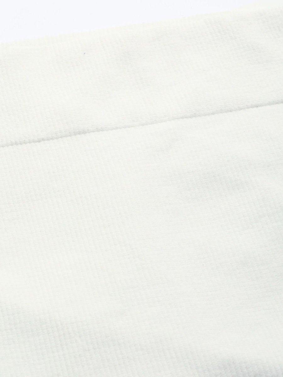 White Knitted Saree Shapewear with Drawstring - inddus-us