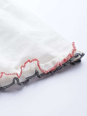 White Multi color Stripped Kurta with Tierred Sharara and Dupatta - inddus-us