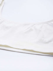 WHITE NON WIRED NON PADDED SPORT BRA - Inddus.com