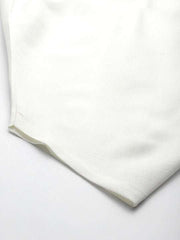 White Solid Linen Blend Pathani Kurta with Pyjamas - Inddus.com