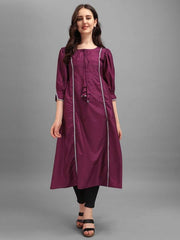Wine Laced Kurta - Inddus.com