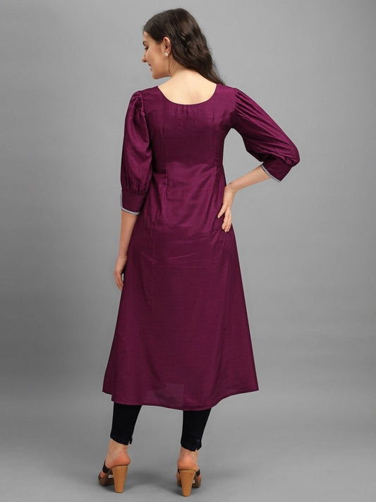 Wine Laced Kurta - Inddus.com