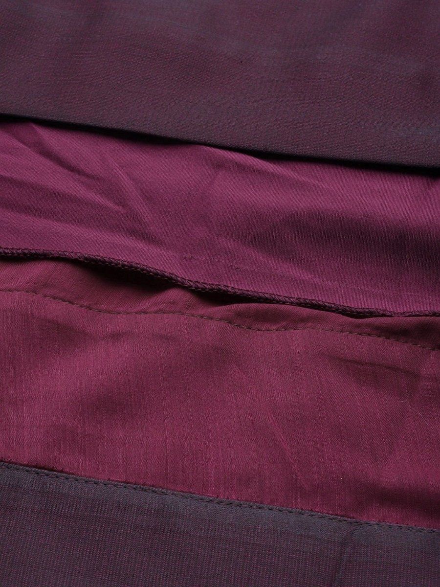Wine Yoke Embroidered Maxi Dress - inddus-us