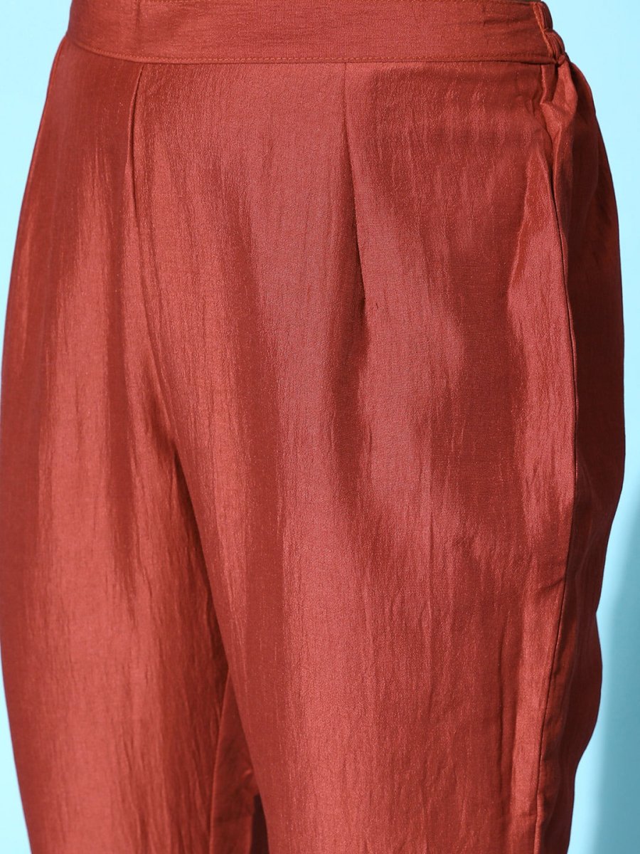 Women Abstract Silk Blend Swirling Volume Kurta Set - Inddus.com