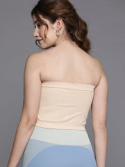 WOMEN BEIGE BANDEAU SPORT BRA - Inddus.com