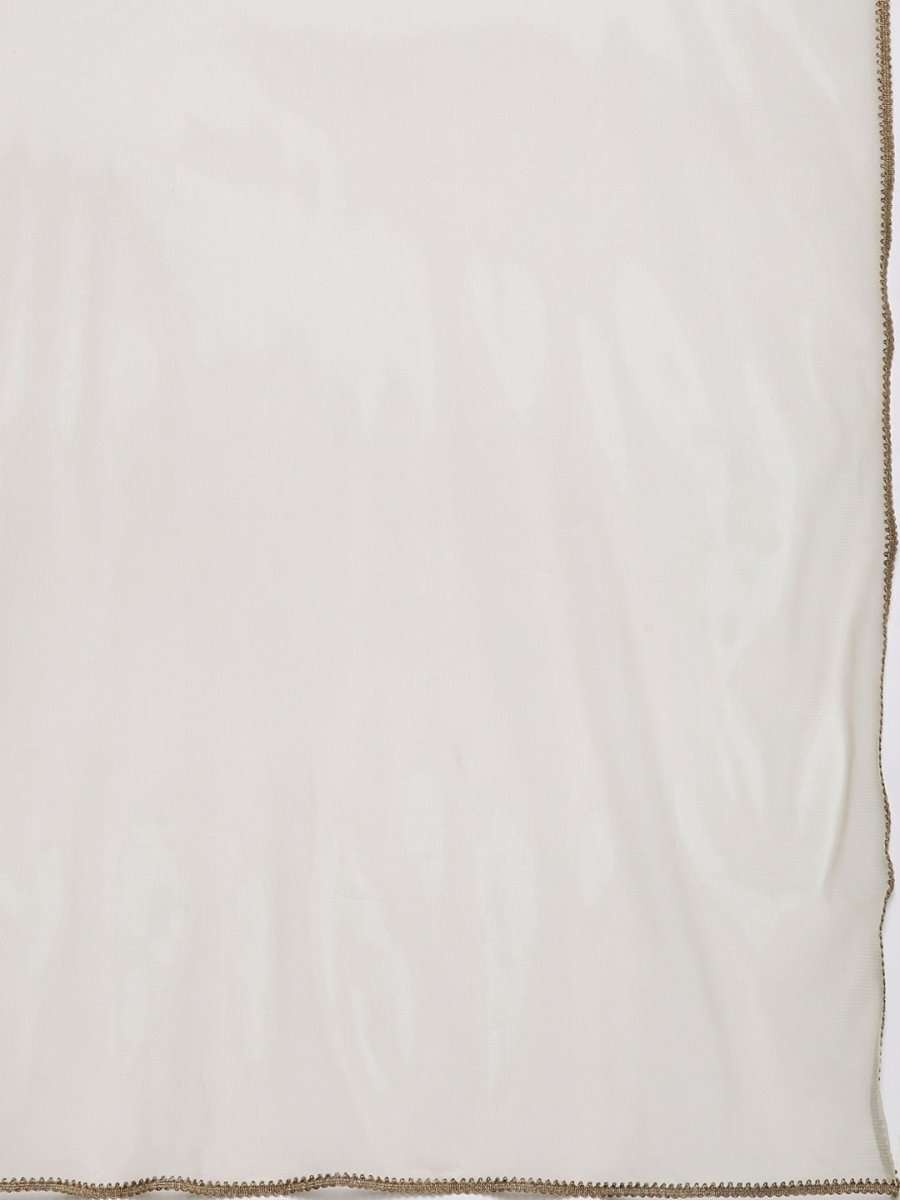 Women Beige Floral Printed Sequinned Kurta with Palazzos & Dupatta - Inddus.com