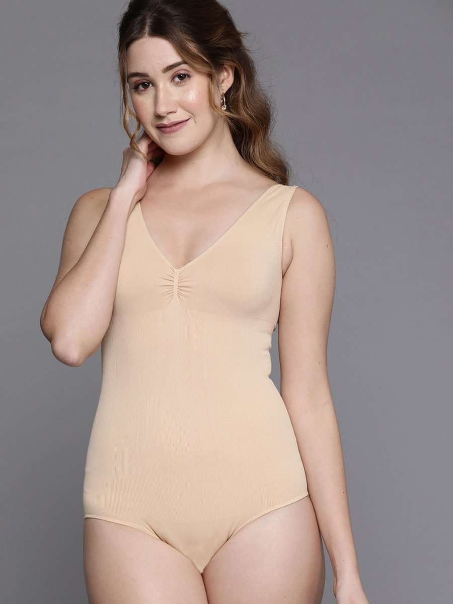 WOMEN BEIGE SLIMMING BODYSUIT CAMISOLE SHAPEWEAR - Inddus.com