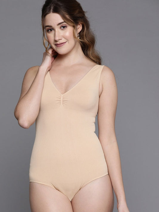 WOMEN BEIGE SLIMMING BODYSUIT CAMISOLE SHAPEWEAR - Inddus.com