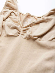 WOMEN BEIGE SOLID CAMISOLE BODYSUIT SHAPEWEAR - Inddus.com