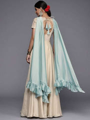Women Beige Yoke Design Georgette Anarkali Kurta - Inddus.com