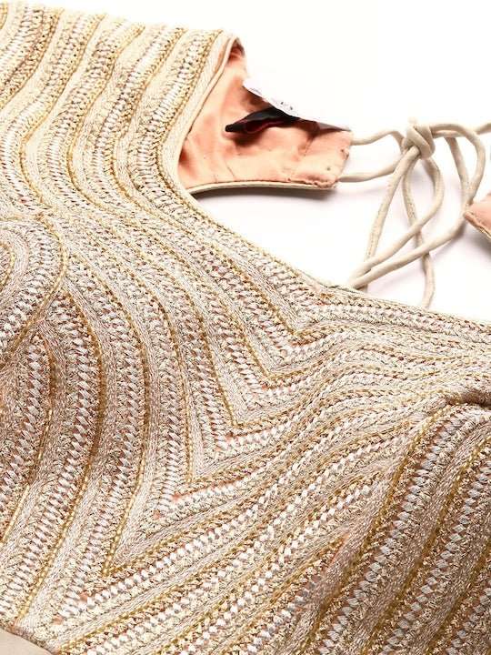 Women Beige Yoke Design Georgette Anarkali Kurta - Inddus.com