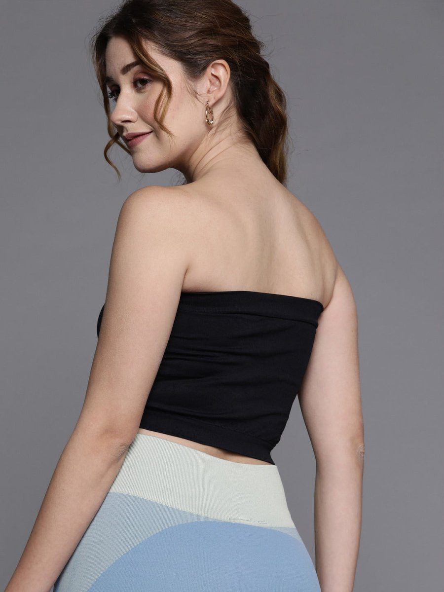 WOMEN BLACK BANDEAU SPORT BRA - Inddus.com