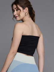 WOMEN BLACK BANDEAU SPORT BRA - Inddus.com