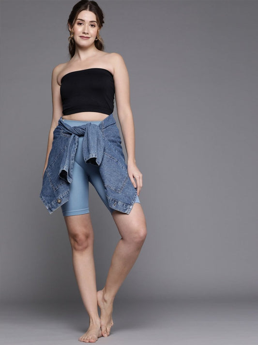 WOMEN BLACK BANDEAU SPORT BRA - Inddus.com