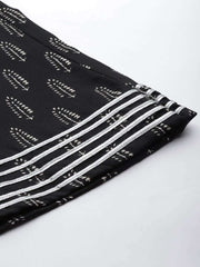 Women Black Ethnic Motifs Printed Gotta Patti Kurta with Palazzos - Inddus.com