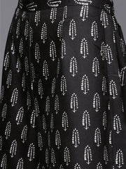 Women Black Ethnic Motifs Printed Kurta with Palazzos - Inddus.com