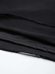 Women Black Floral Solid Net Maxi Dress - Inddus.com