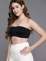 Women Black Seamless Bandeau Bra - Inddus.com