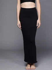 Women Black Solid High Compressed Seamless Instant Slimming Saree Shapewear - Inddus.com