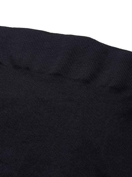 Women Black Solid High Compressed Seamless Instant Slimming Saree Shapewear - Inddus.com