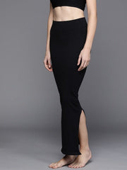 Women Black Solid High Compressed Seamless Instant Slimming Saree Shapewear - Inddus.com