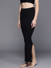 Women Black Solid High Compressed Seamless Instant Slimming Saree Shapewear - Inddus.com