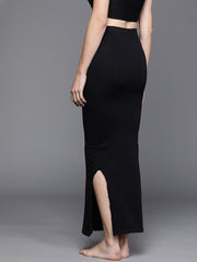 Women Black Solid High Compressed Seamless Instant Slimming Saree Shapewear - Inddus.com