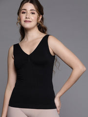 WOMEN BLACK SOLID SLIMMING CAMISOLE SHAPEWEAR - Inddus.com