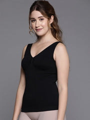 WOMEN BLACK SOLID SLIMMING CAMISOLE SHAPEWEAR - Inddus.com