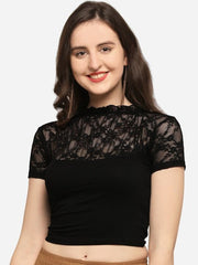 Women Black Solid Stretchable Saree Blouse - Inddus.com