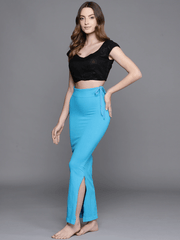 WOMEN BLUE SOLID SAREE SHAPEWEAR - Inddus.com